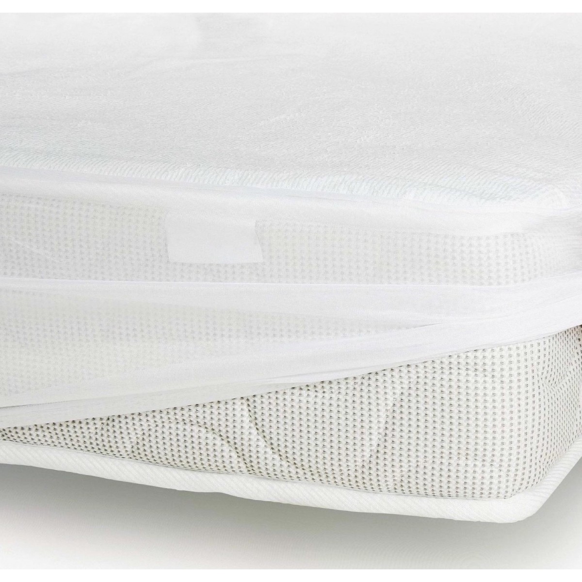 Protège matelas imperméable coton Blanc 90x190 cm Protect